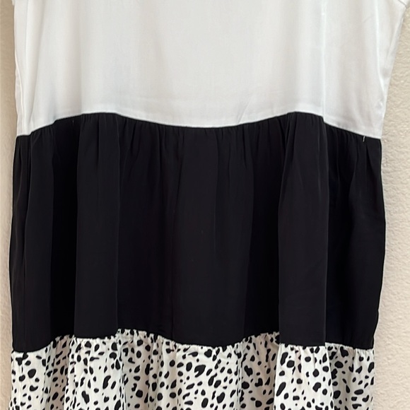 SHEIN White/Black Colorblock Leopard Patchwork Doll Dress, Size Small, Cowgirl - Picture 3 of 13